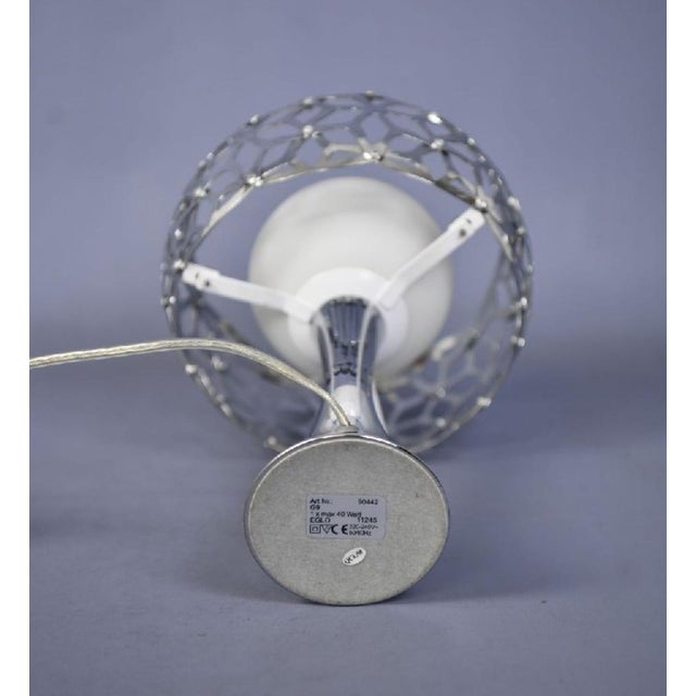 1970s Modern Riveted Chromed Steel Table Lamp, 1980s For Sale - Image 5 of 7