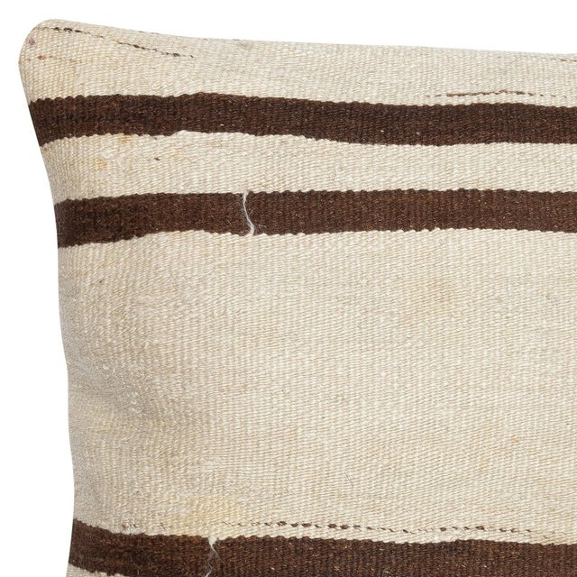 Traditional 20"x20" Vintage Kilim Cushion Cover. Hemp Accent Pillow. Throw Pillow Cover For Sale - Image 3 of 4