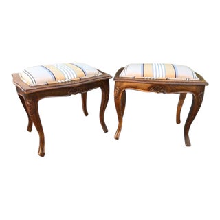 1940s Vintage French Style Footstools - a Pair For Sale