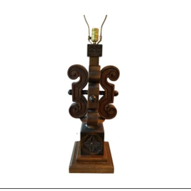 Southwestern Style Wood Lamp For Sale - Image 4 of 4