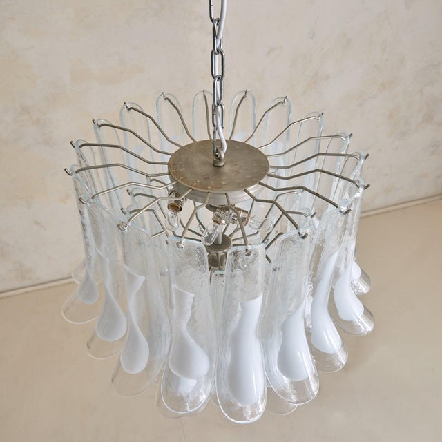 Italian Murano Glass Chandelier in the Manner of Mazzega For Sale - Image 9 of 13