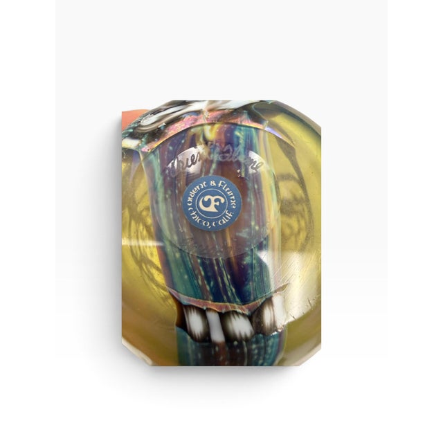 Mid 20th Century Large 11" Vintage Orient & Flume "Hawthorn" Iridescent Favrile Art Glass Vase For Sale - Image 5 of 6