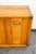 Mid Century Modern Credenza Dresser Cabinet Solid Oak 3 Drawer Wood Brass Trim For Sale - Image 10 of 12