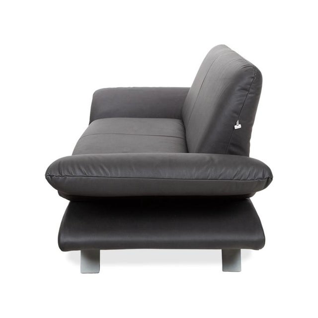 Gavin 117 Leather Two-Seater Rossini Sofa in Black Anthracite with Manual Function from Koinor For Sale - Image 12 of 13