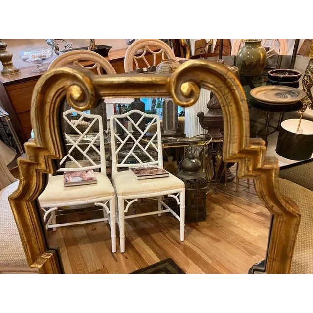 Brass LaBarge Style Gold Leaf Wall Mirror For Sale - Image 8 of 13