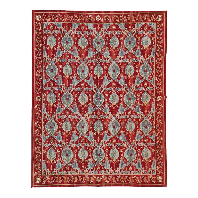 8'x10' Handwoven Kilim Rug | Flatweave Bessarabian Kilim | Floral Motif For Sale