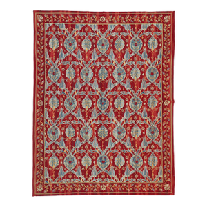 8'x10' Handwoven Kilim Rug | Flatweave Bessarabian Kilim | Floral Motif