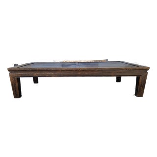 1980s Vintage Rustic Wood Coffee Table For Sale