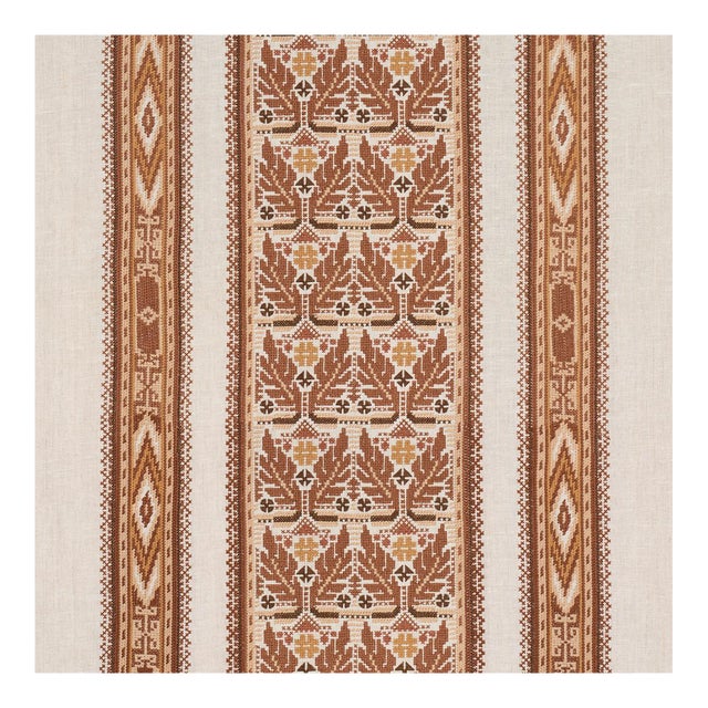 Schumacher Ayla Embroidery Fabric In Spice For Sale