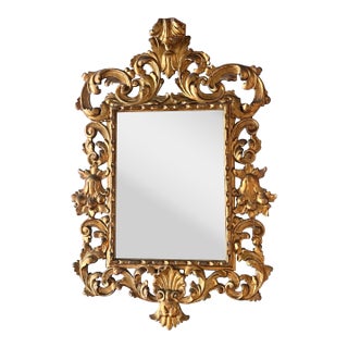 19th French Empire Period Carved Gilt Wood Mirror For Sale