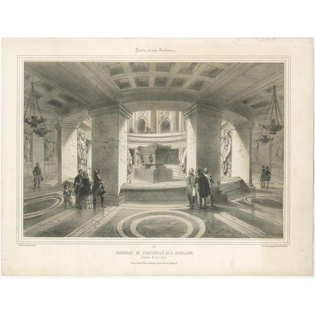 A. Provost, Tomb of Napoleon, Les Invalides, Paris, 1861, Lithograph For Sale - Image 3 of 9