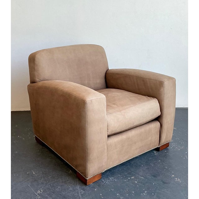 Vintage Ralph Lauren “Grant” Suede Club Chair For Sale In West Palm - Image 6 of 17