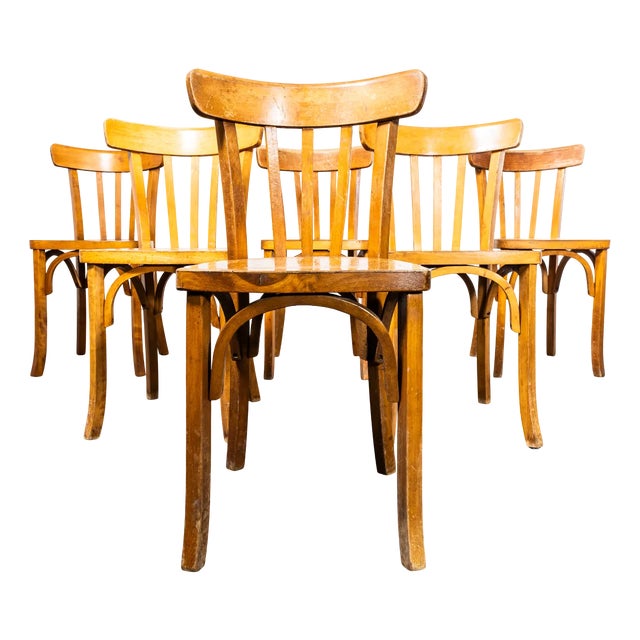 Vintage French Dining Chairs, 1950s, Set of 6 For Sale