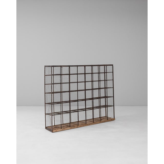 20th Century French Metal Shelf On Wooden Base For Sale - Image 18 of 18