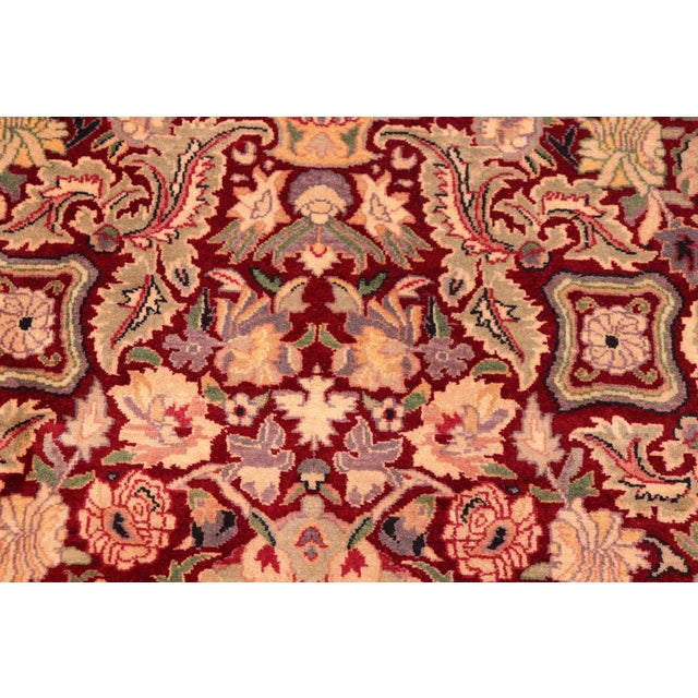 Elegant Floral 1990's Pak-Persian Red/Gold Wool Rug - 6'2'' X 9'2'' For Sale - Image 4 of 9