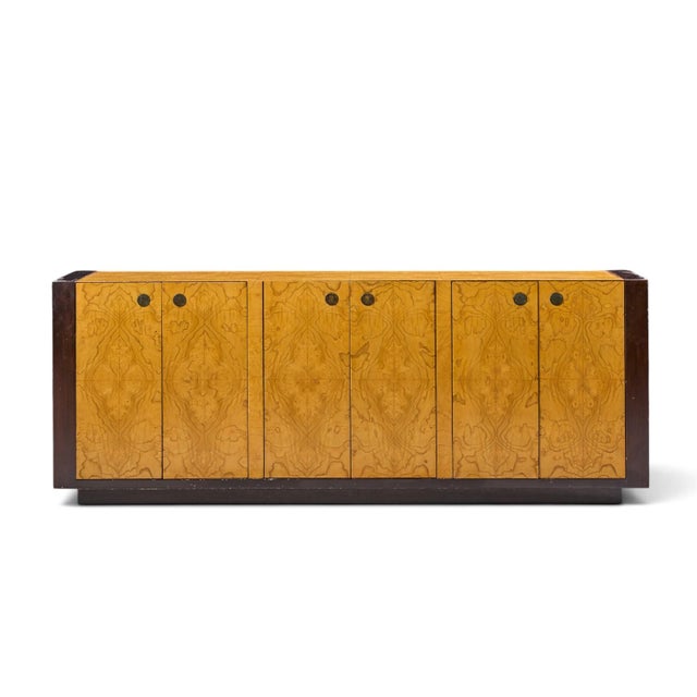 Milo Baughman Style Century Mid Century Burlwood Credenza This credenza measures: 76 wide x 18 deep x 29 inches high Good...