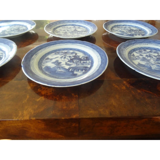 19th Century Chinese Export Canton Plates- Set of 6 For Sale In Los Angeles - Image 6 of 6