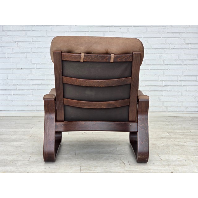 Brown Vintage Danish Lounge Chair in Leather by Georg Thams, 1970s For Sale - Image 8 of 18