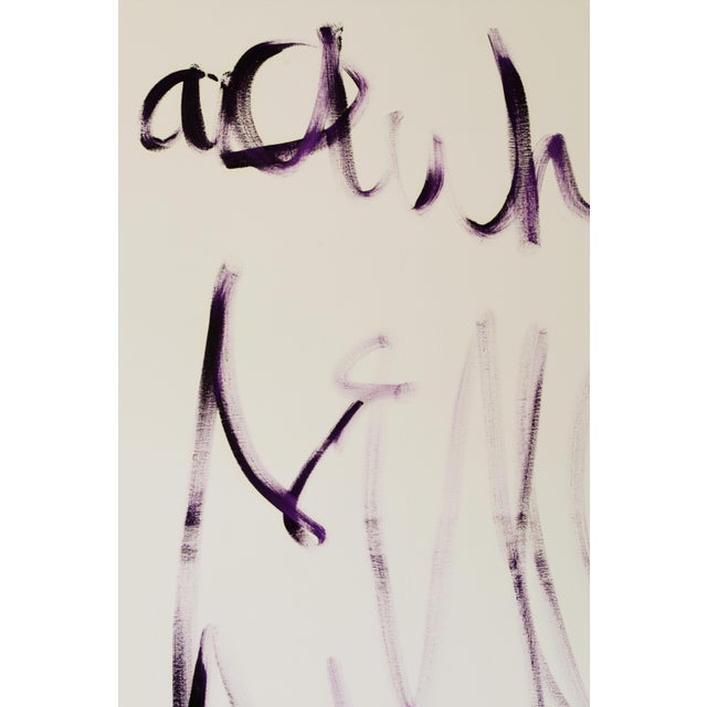 Purple "Proto Text 3 / Purple" - Large Abstract Oil Painting by Simon Findlay For Sale - Image 8 of 17