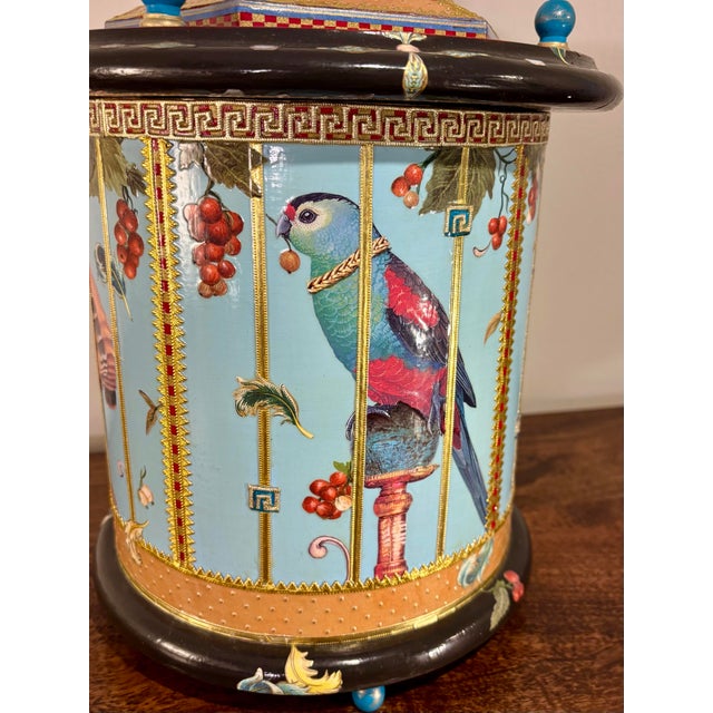 2000 - 2009 American Studio Handcrafted Decoupage Bird-Cage Box, 2006 For Sale - Image 5 of 9