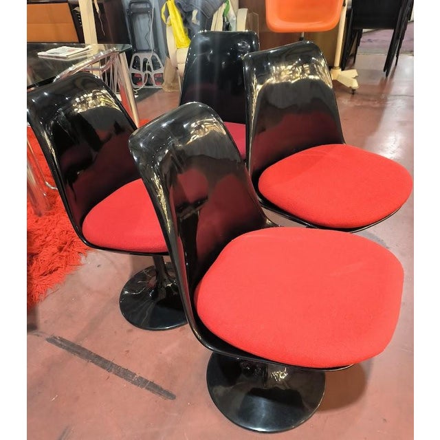 Tulipe Chairs in Glass Resin in Bonzanini by Eero Saarinen, 1960s, Set of 4 For Sale - Image 9 of 11