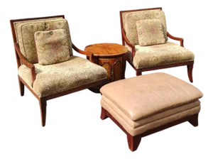 Vintage Thomasville Collection, Armchairs, Ottoman & End Table.