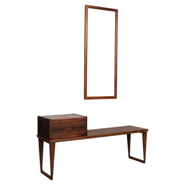 Bench and Mirror in Rosewood by Kai Kristiansen for Aksel Kjersgaard, 1960, Set of 2 For Sale - Image 16 of 16