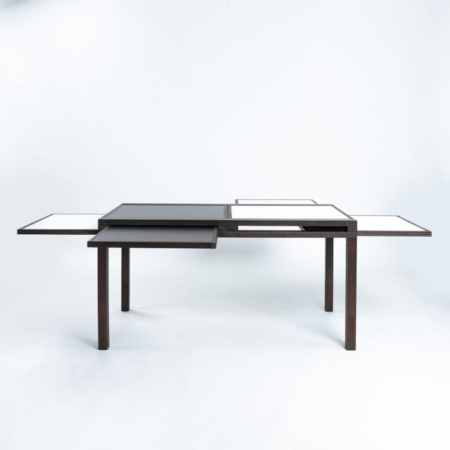 Dining Table with Reversible and Extendible Tops by Bernard Vuarnesson for Bellato, 1980s For Sale - Image 17 of 18