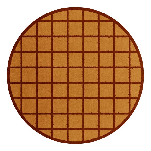 Orange Waffle Round Rug by Tapis Studio for Hommés Studio For Sale