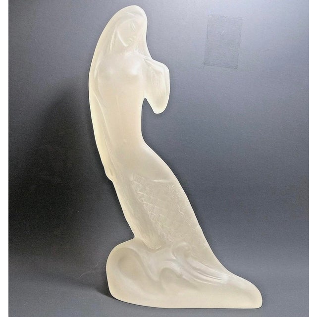 Austin Productions Vintage 1980s Austin Productions Frosted Lucite Mermaid Art Deco Sculpture For Sale - Image 4 of 9