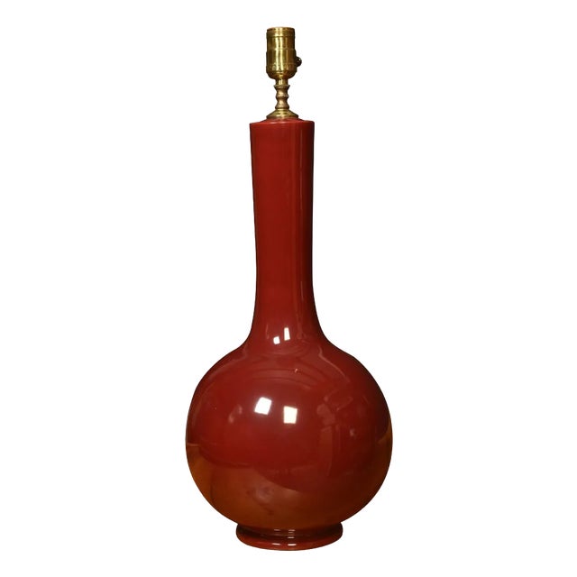 Chinese Flambé Vase Lamp, 1920s For Sale