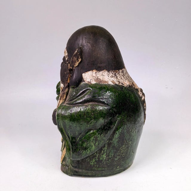 19th Century Japanese Finely Sculpted Figurine Ceramic God of Longevity For Sale In San Francisco - Image 6 of 7