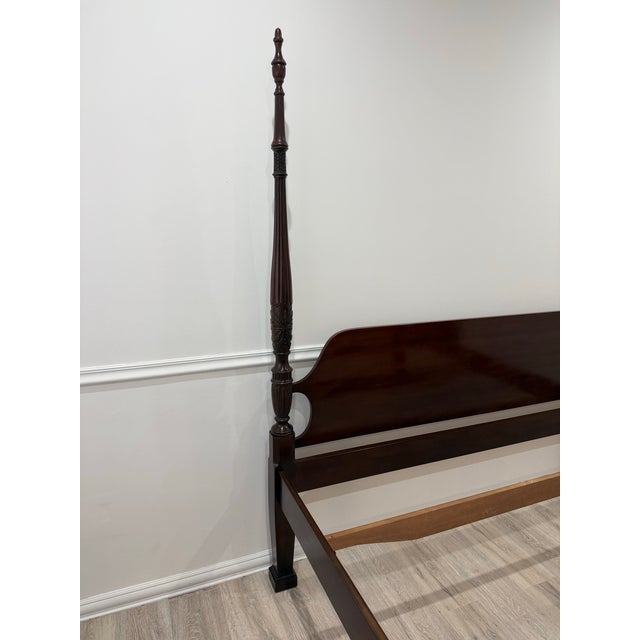 1990s Drexel Heritage King Size Four Poster Rice Bed Vintage 18 Th Century For Sale - Image 5 of 12