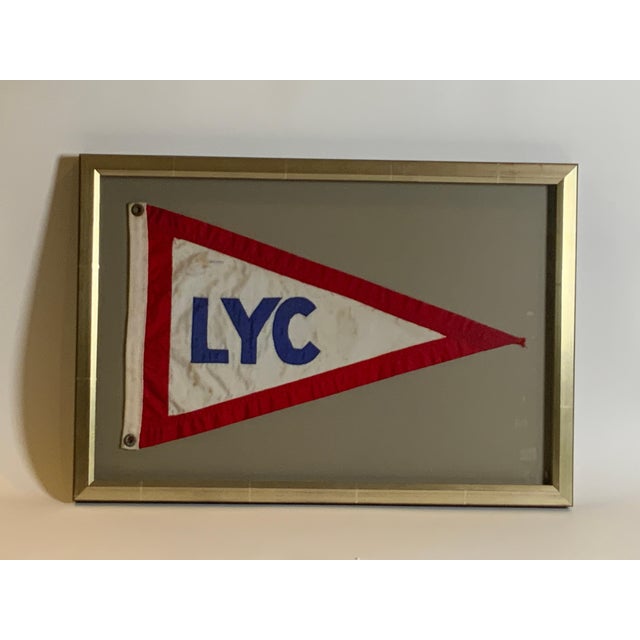 Traditional Vintage Lauderdale Yacht Club Framed Burgee For Sale - Image 3 of 7