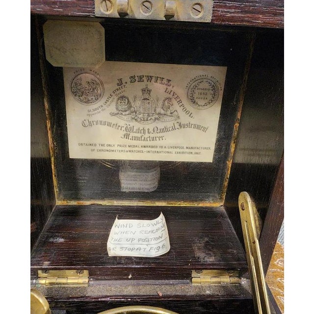Antique Chronometer Clock from J. Sewill Liverpool For Sale - Image 10 of 11