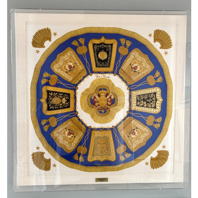 Hermès Poste Et Cavalerie Silk Scarf in Museum Acrylic Box, 1986 For Sale