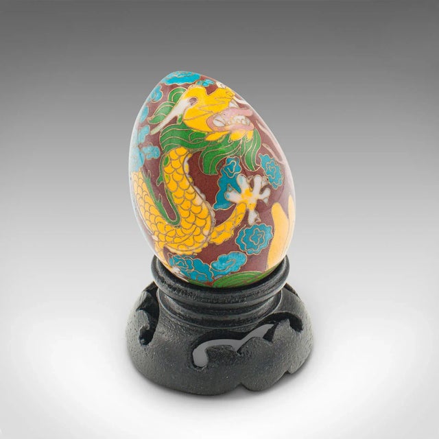 1970s Small Vintage Chinese Cloisonne Decorative Egg For Sale - Image 9 of 12