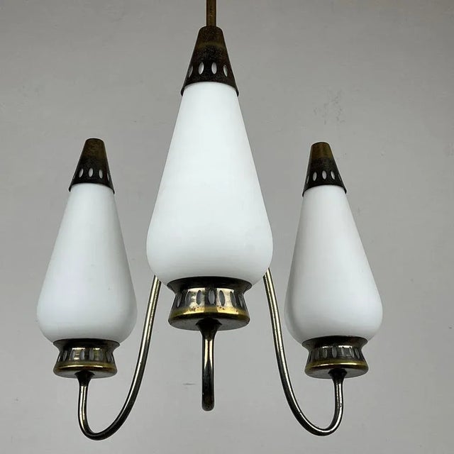 Vintage Brass Chandelier Italy 1960s For Sale - Image 11 of 13