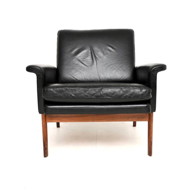Mid-Century Modern Vintage Danish Leather Chair by Finn Juhl for France & Søn, 1960s For Sale - Image 3 of 11