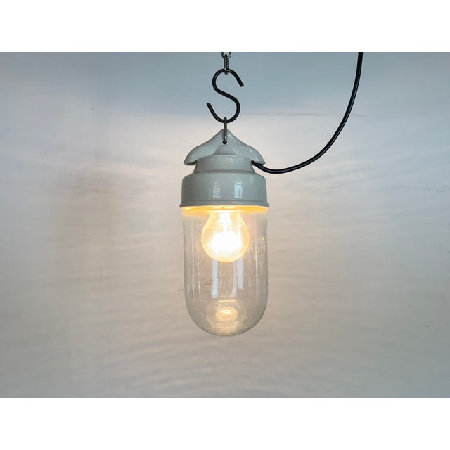 Vintage White Porcelain Pendant Light, 1970s For Sale - Image 11 of 13