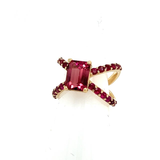 Natural Pink Tourmaline Ruby Ring Size 6 14k Y Gold 3.33 TCW Certified $5,950 216193 This is a one of a Kind Unique Custom...