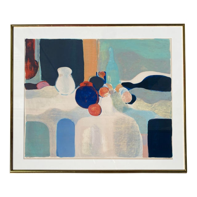 Roger Muhl Still Life Lithograph For Sale