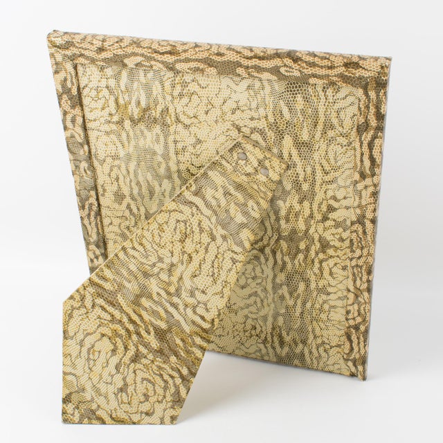 1960s French Snake-Skin-Like Camouflage Pattern Picture Frame, circa 1960 For Sale - Image 5 of 8