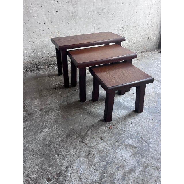 Brutalist Brutalist Nesting Tables, 1970s, Set of 3 For Sale - Image 3 of 8