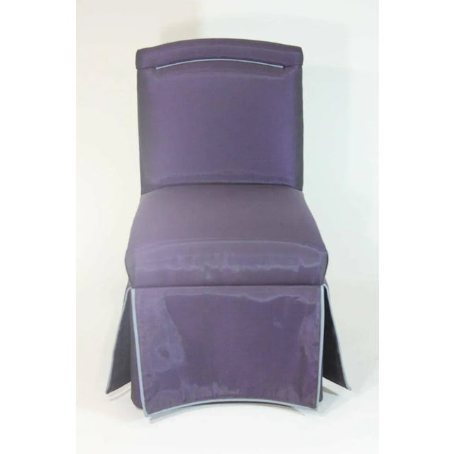 Eggplant 1970s Vintage Connoisseur "Onassis" Woven Horsehair & Leather Slipper Chairs - Set of 4 For Sale - Image 8 of 9