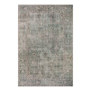 Chris Loves Julia x Loloi Jules Emerald / Antique Ivory 5'-0" x 7'-6" Area Rug For Sale