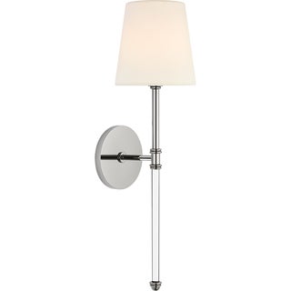 Suzanne Kasler for Visual Comfort Signature Camille 20" Cordless Sconce in Polished Nickel with Linen Shade For Sale