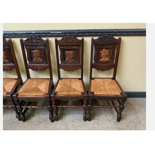 Vintage Chairs in Solid Oak, 1945, Set of 6 For Sale - Image 9 of 16