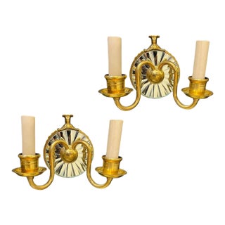 1920's Caldwell Mirror Sconces With 2 Lights - a Pair For Sale