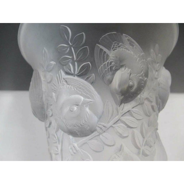 Rene Lalique France St Francois Frosted Crystal Bird Vase For Sale In Portland, OR - Image 6 of 18